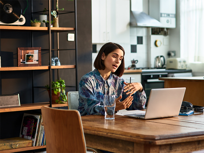 Woman on a laptop